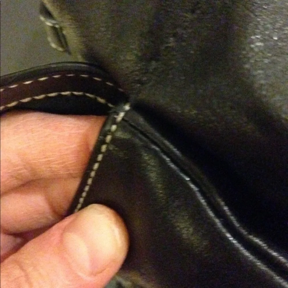 Coach rare black leather double pocket soho tote bag y2k vintage